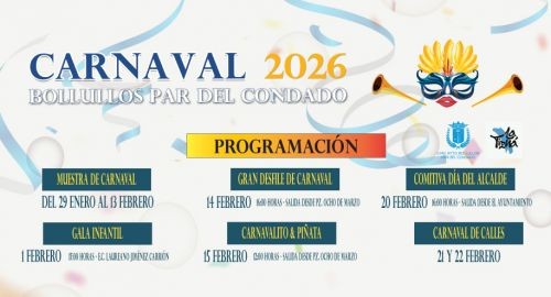 PROGRAMACIÓN CARNAVAL 2026 DE BOLLULLOS PAR DEL CONDADO