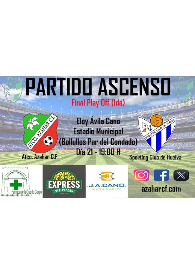 EL ATLÉTICO AZAHAR SE JUEGA ESTE DOMINGO PARTE DE SU ASCENSO