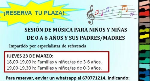 Taller musical gratuito para niños/as hasta los 6 años