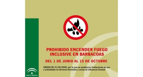 QUEDA PROHIBIDO ENCENDER FUEGO EN TODAS LAS ZONAS FORESTALES DE ANDALUCÍA