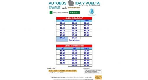 AUTOBÚS BOLLULLOS-MATALASCAÑAS VERANO 2026