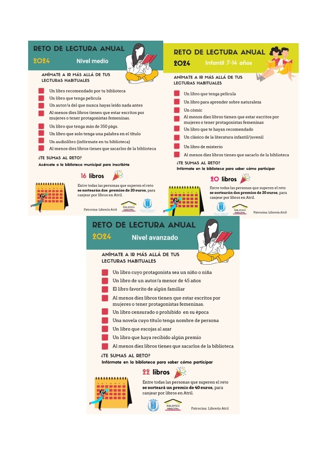LA BIBLIOTECA LANZA SUS RETOS DE LECTURA ANUAL PARA 2024