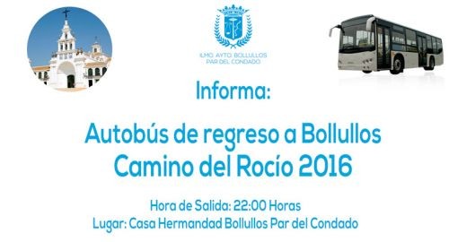 El Ayuntamiento pone un autobús de regreso en el Camino del Rocío 2016