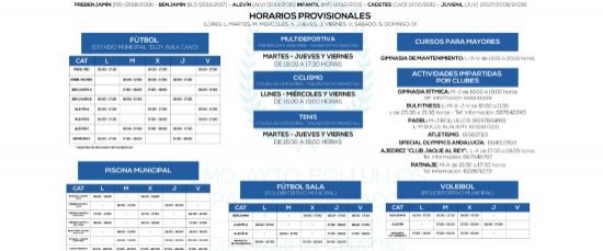 APERTURA DEL PLAZO DE INSCRIPCIÓN EN LAS ESCUELAS DEPORTIVAS MUNICIPALES 2025/2026