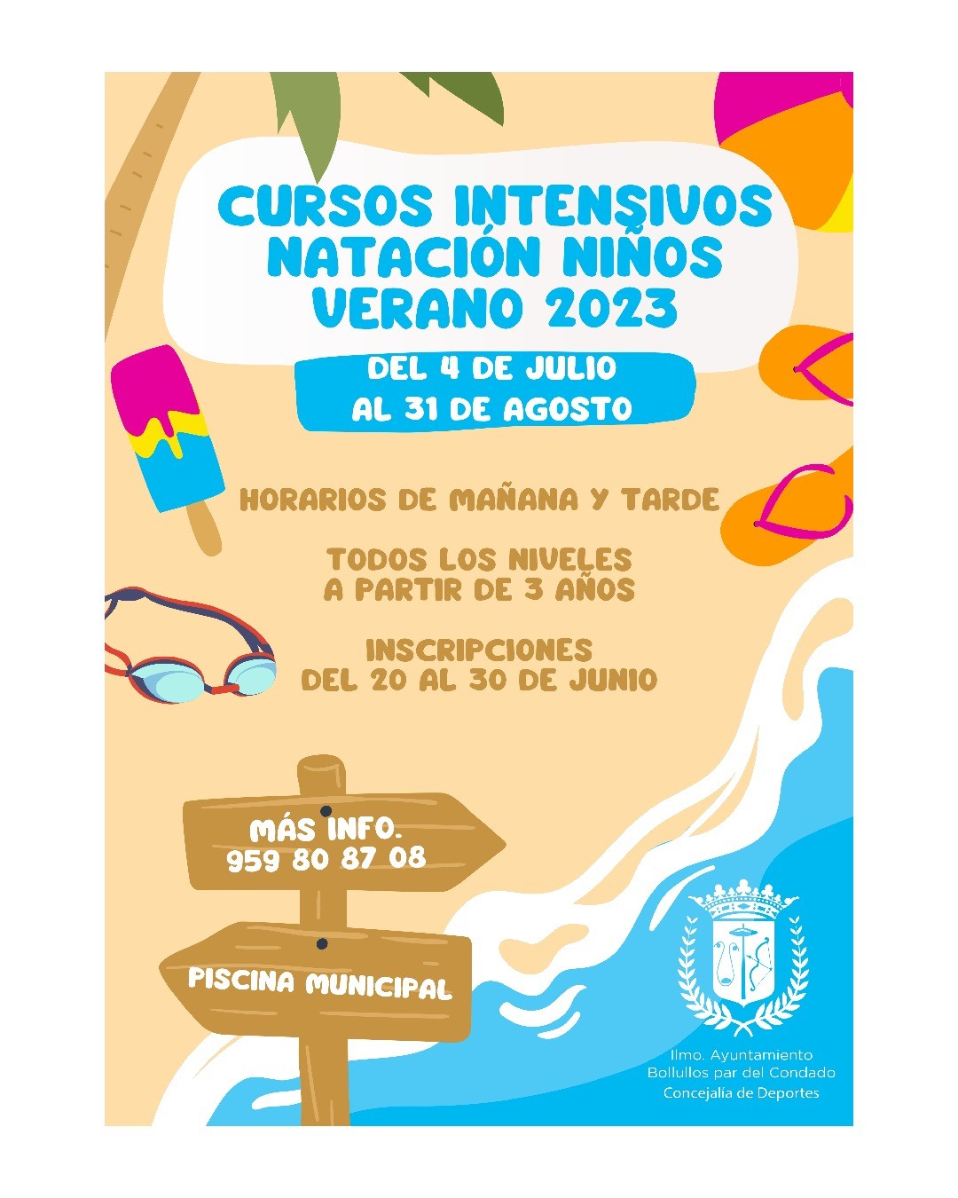 CURSOS INTENSIVOS DE NATACIÓN PARA NIÑOS. VERANO 2023