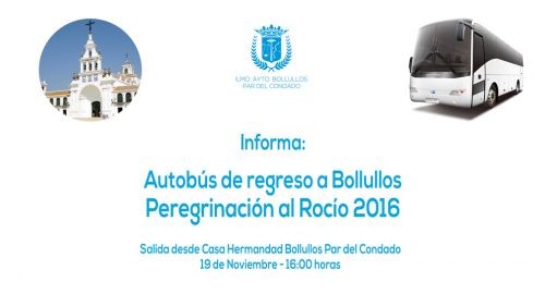 AUTOBÚS DE REGRESO A BOLLULLOS PEREGRINACIÓN AL ROCÍO 2016