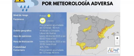 ALERTA AMARILLA EN EL CONDADO POR METEOROLOGÍA ADVERSA - 3 marzo 2025