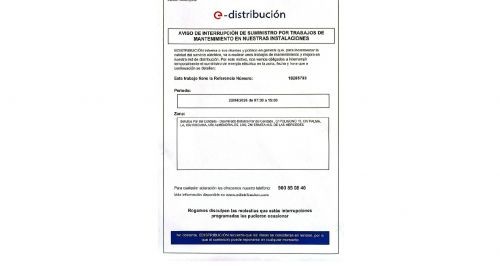 AVISO DE INTERRUPCIÓN DEL SUMINISTRO ELÉCTRICO EL 22 DE ABRIL DE 2026