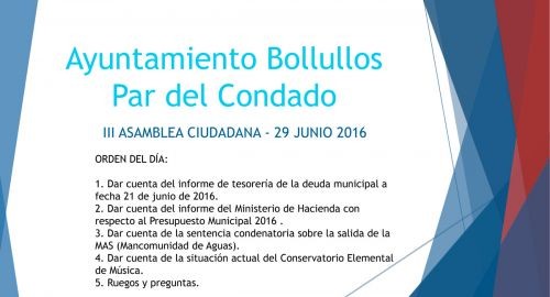 III ASAMBLEA CIUDADANA - Un año de Gobierno