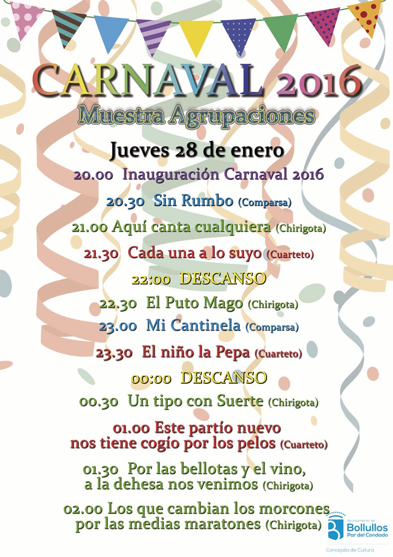 COMIENZA LA MUESTRA DE CARNAVAL 2016