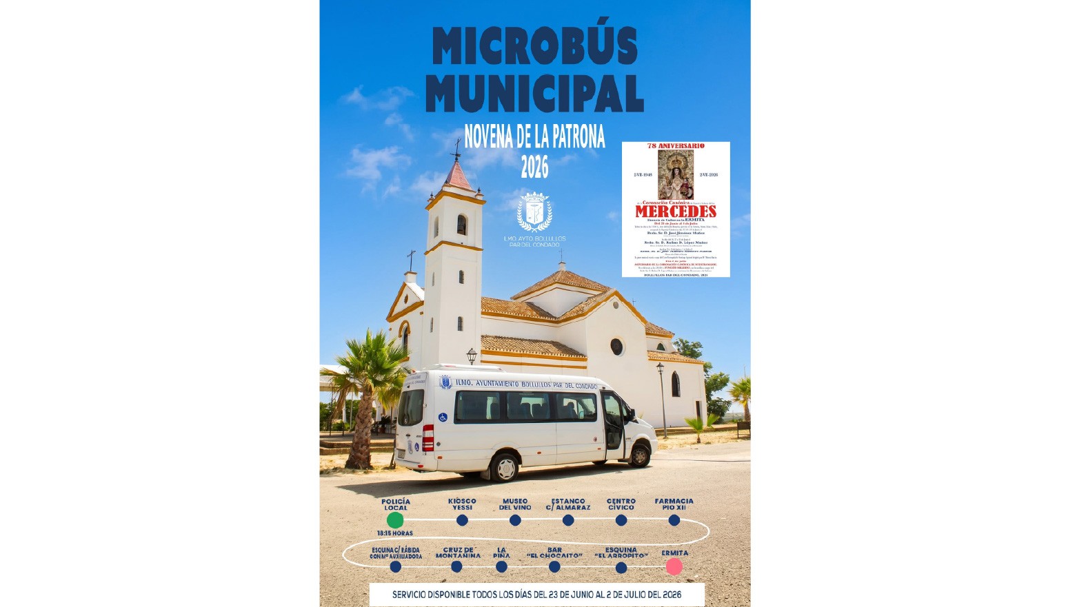 EL AYUNTAMIENTO PONE EL BUS SOCIAL AL SERVICIO DE LOS FIELES PARA LA NOVENA 2026 DE NUESTRA PATRONA