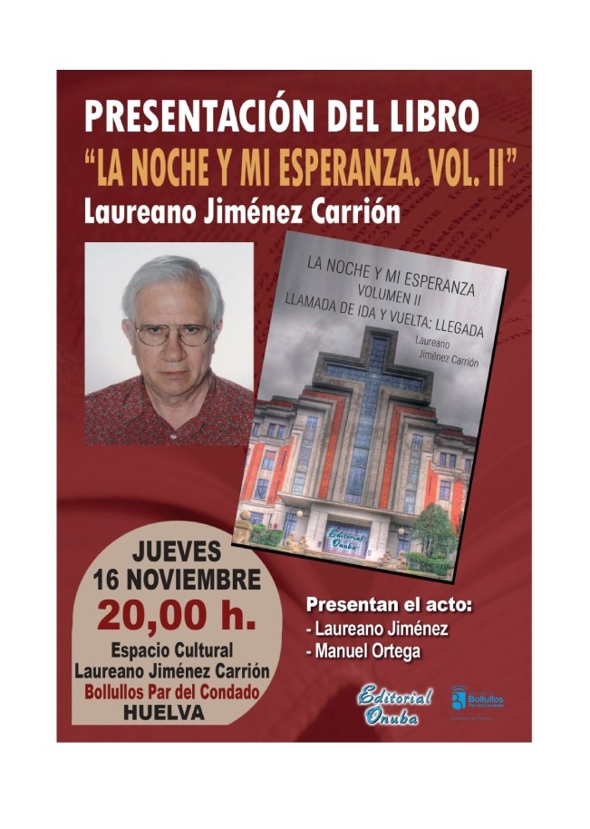 LAUREANO JIMÉNEZ PRESENTA SU LIBRO “LA NOCHE Y MI ESPERANZA”