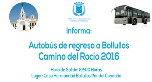 El Ayuntamiento pone un autobús de regreso en el Camino del Rocío 2016