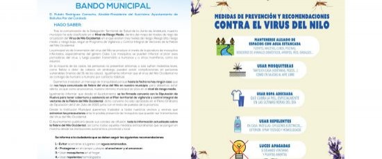INFORMACIÓN DE INTERÉS SOBRE LA FIEBRE DEL VIRUS DEL NILO OCCIDENTAL
