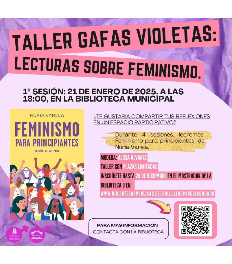 PRIMERA SESIÓN DEL TALLER GAFAS VIOLETAS: LECTURAS SOBRE FEMINISMO