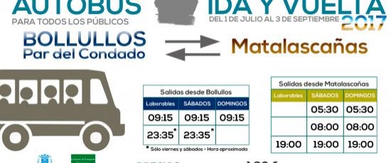 EL DÍA 1 DE JULIO COMIENZA EL SERVICIO DE AUTOBÚS PARA MATALASCAÑAS