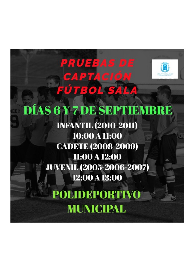 PRUEBAS CAPTACIÓN DE JUGADORES PARA FÚTBOL SALA