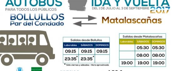 EL DÍA 1 DE JULIO COMIENZA EL SERVICIO DE AUTOBÚS PARA MATALASCAÑAS