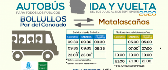 INCORPORACIÓN DE DOS NUEVOS AUTOBUSES BOLLULLOS-MATALASCAÑAS 2020