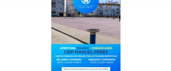 APERTURA DEL CEIP MANUEL PÉREZ PARA ACTIVIDADES GRATUITAS DEPORTIVAS Y DE OCIO 2026