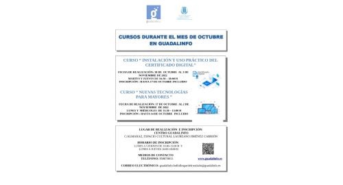 CURSOS DEL MES DE OCTUBRE EN GUADALINFO