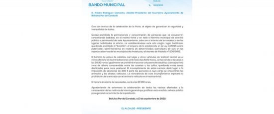 BANDO MUNICIPAL FERIA 2022