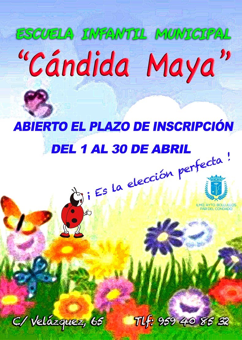 Se abre el plazo de inscripción para la matriculación en la Escuela Infantil Municipal Candida Maya 