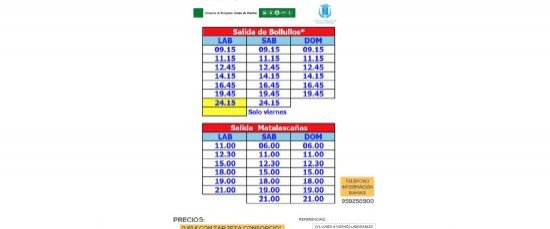 AUTOBÚS BOLLULLOS-MATALASCAÑAS VERANO 2025