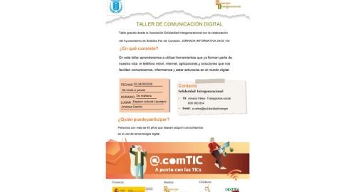 TALLER DE COMUNICACIÓN DIGITAL PARA MAYORES DE 60 AÑOS