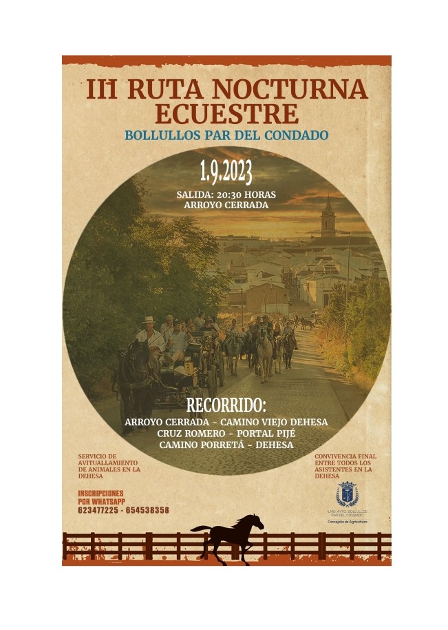 III RUTA ECUESTRE NOCTURNA. PRE- FERIA 2023
