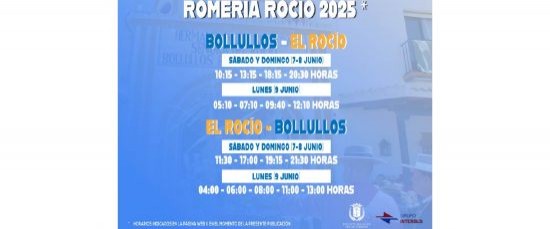 HORARIOS AUTOBUSES ROMERÍA DEL ROCÍO 2025