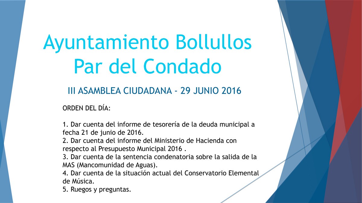 III ASAMBLEA CIUDADANA - Un año de Gobierno