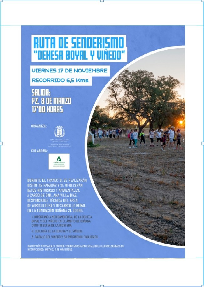 RETOMAMOS LA RUTA DE SENDERISMO  “DEHESA BOYAL Y VIÑEDO”