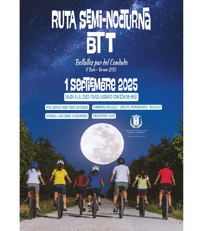 🔵 II RUTA SEMI-NOCTURNA BTT – VERANO 2025