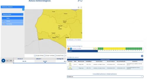 AVISO AMARILLO POR LLUVIAS Y TORMENTAS PARA EL SÁBADO 9 DE MAYO DE 2026