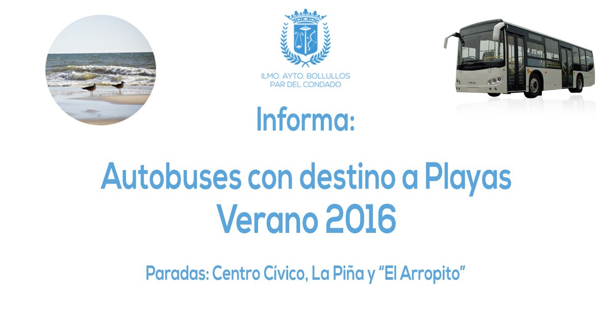Servicio de autobuses a las playas - Verano 2016