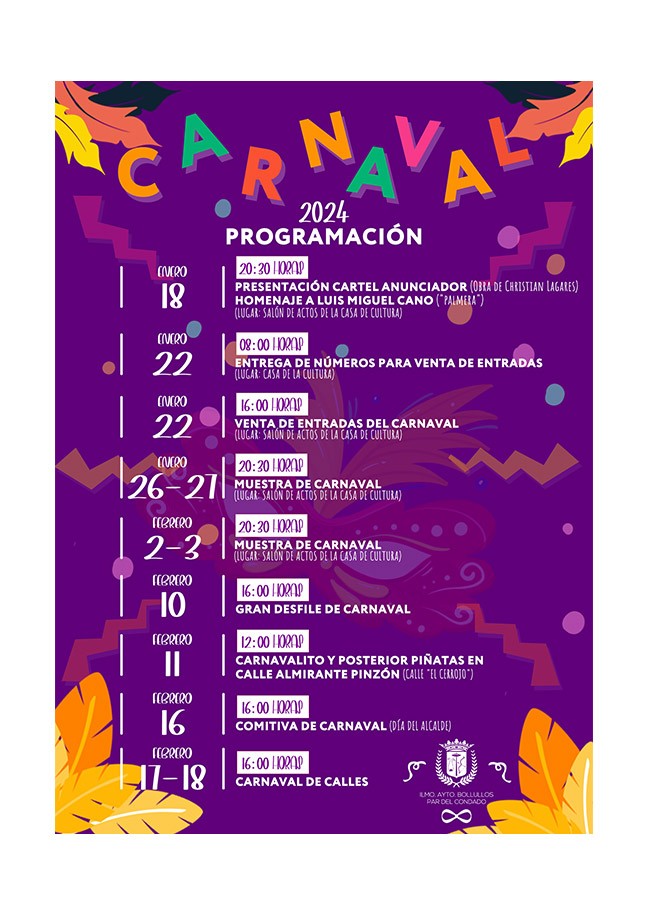 PROGRAMACIÓN CARNAVAL 2024