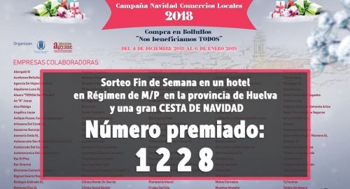 NÚMERO PREMIADO SORTEO CAMPAÑA DE NAVIDAD 2018