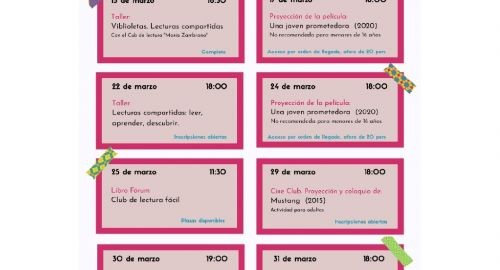 LA BIBLIOTECA MUNICIPAL PUBLICA LA AGENDA DE ACTIVIDADES PARA MARZO