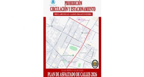 PROHIBICIÓN DE CIRCULACIÓN Y APARCAMIENTO POR ASFALTADO DE CALLES NERVA Y MIGUEL INDURAIN