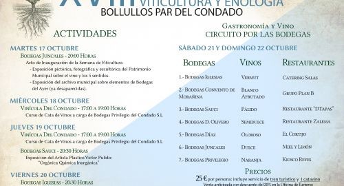 XVIII SEMANA DE VITICULTURA DE BOLLULLOS PAR DEL CONDADO - Información