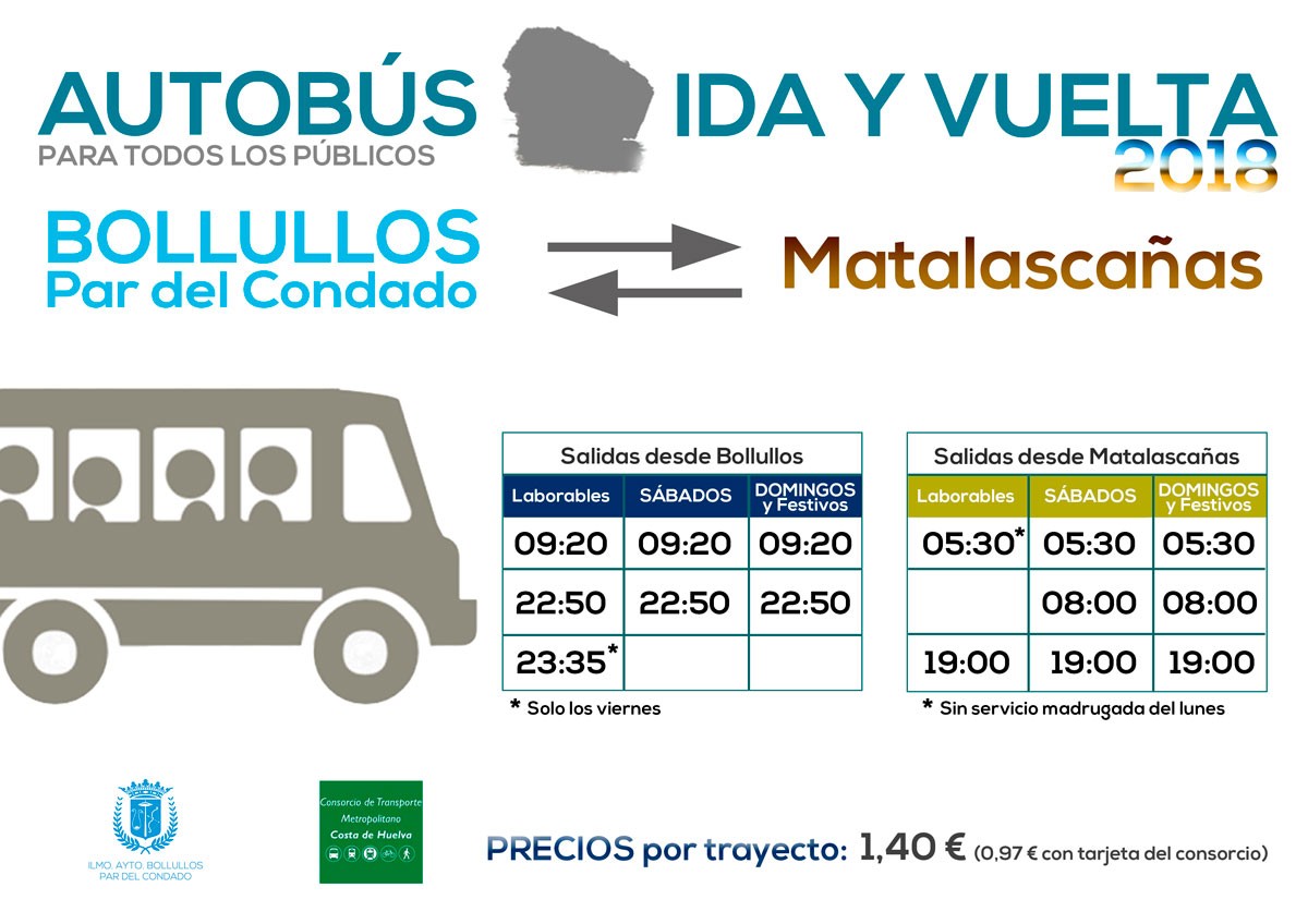 HORARIOS AUTOBUSES DESTINO MATALASCAÑAS – VERANO 2018