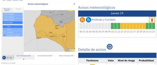 AVISO ALERTA NARANJA POR ALTAS TEMPERATURAS - 19 JUNIO 2025
