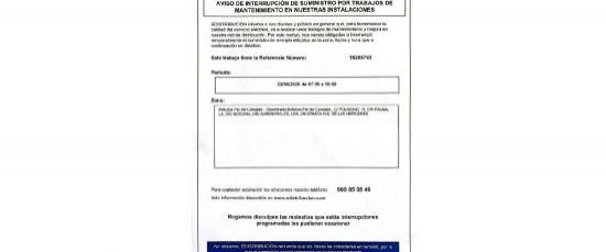 AVISO DE INTERRUPCIÓN DEL SUMINISTRO ELÉCTRICO EL 22 DE ABRIL DE 2026