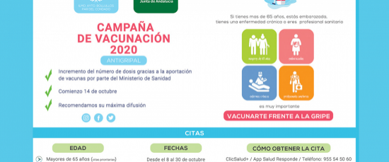 ARRANCA LA CAMPAÑA DE VACUNACIÓN ANTIGRIPAL 2020 EN ANDALUCÍA