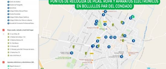 PUNTOS DE RECOGIDA DE PILAS, ROPA Y APARATOS ELECTRÓNICOS