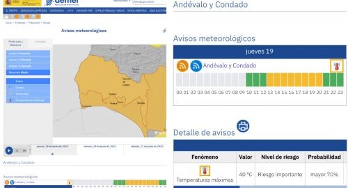 AVISO ALERTA NARANJA POR ALTAS TEMPERATURAS - 19 JUNIO 2025