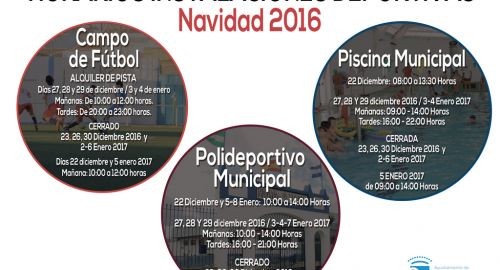 Horarios de las instalaciones deportivas en Bollullos - Navidad 2016