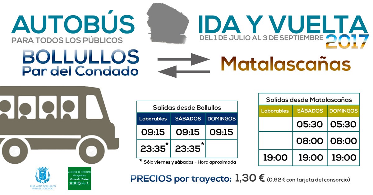 EL DÍA 1 DE JULIO COMIENZA EL SERVICIO DE AUTOBÚS PARA MATALASCAÑAS
