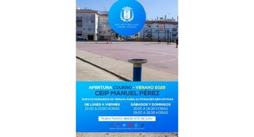 HORARIO APERTURA COLEGIO MANUEL PÉREZ PARA DEPORTE - VERANO 2025